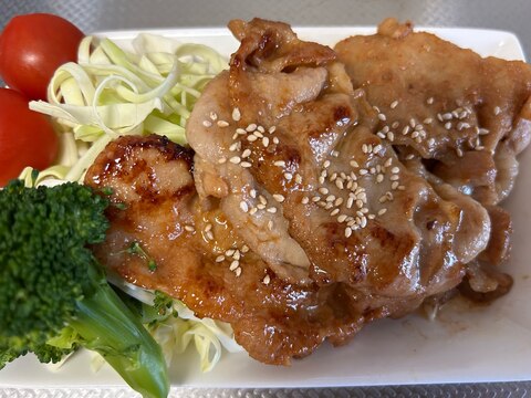 *焼き肉のタレで豚の生姜焼き*